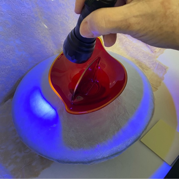 MCM Epic Viking Glass Co. Divided Ruby Red Dish. - Picture 4 of 11